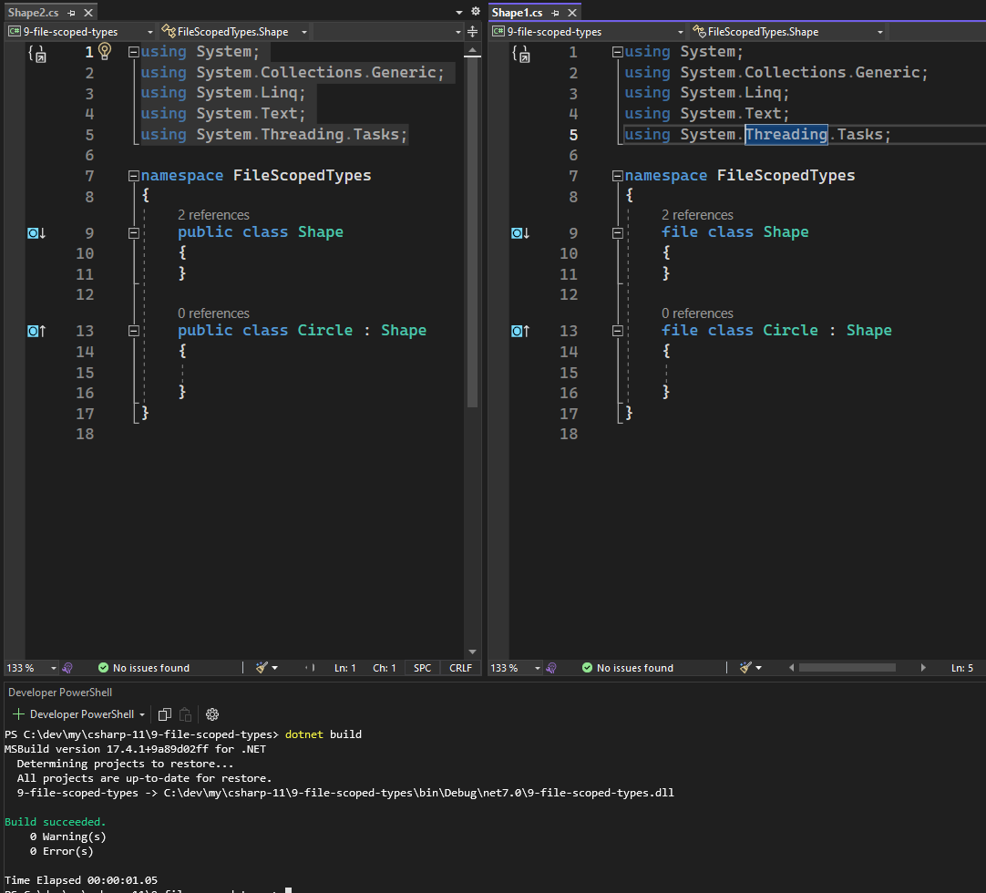 C# 11 ejemplo clases modificador ‘file’ C# 11 ejemplo clases modificador ‘file’