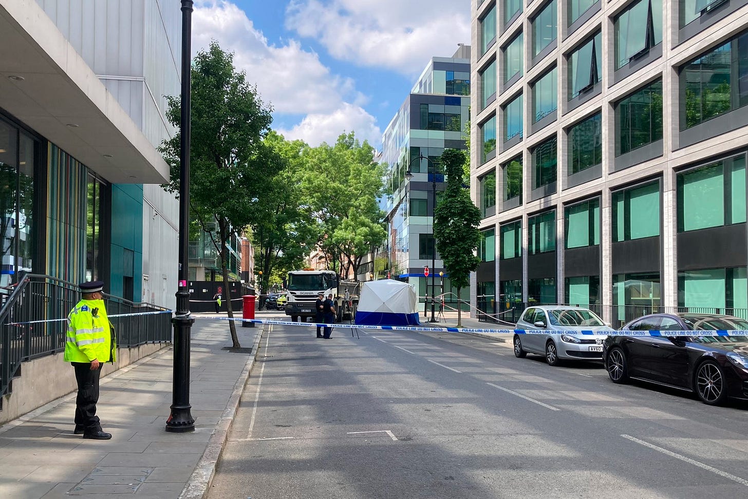 Police in Charlotte Street carrying out an investigation into fatal collision.