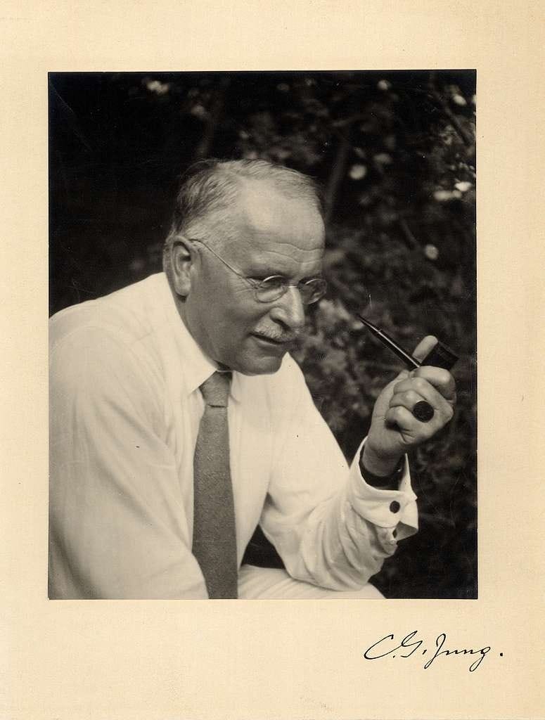 Portrait of Carl Jung with a pipe
