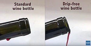 The groove catches a pesky droplet.