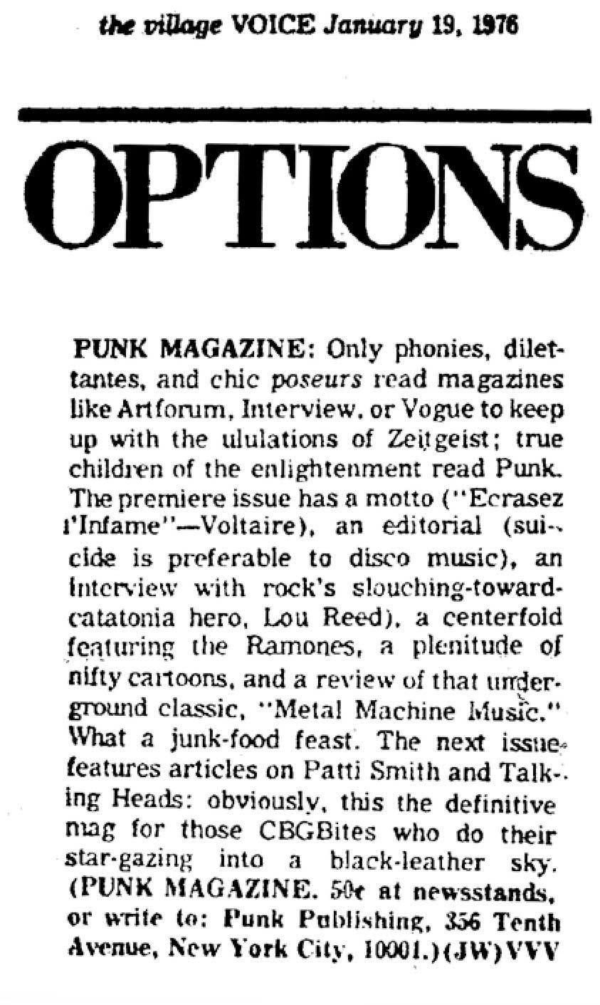 January 1976: PUNK Hits the Newsstands! - by John Holmstrom