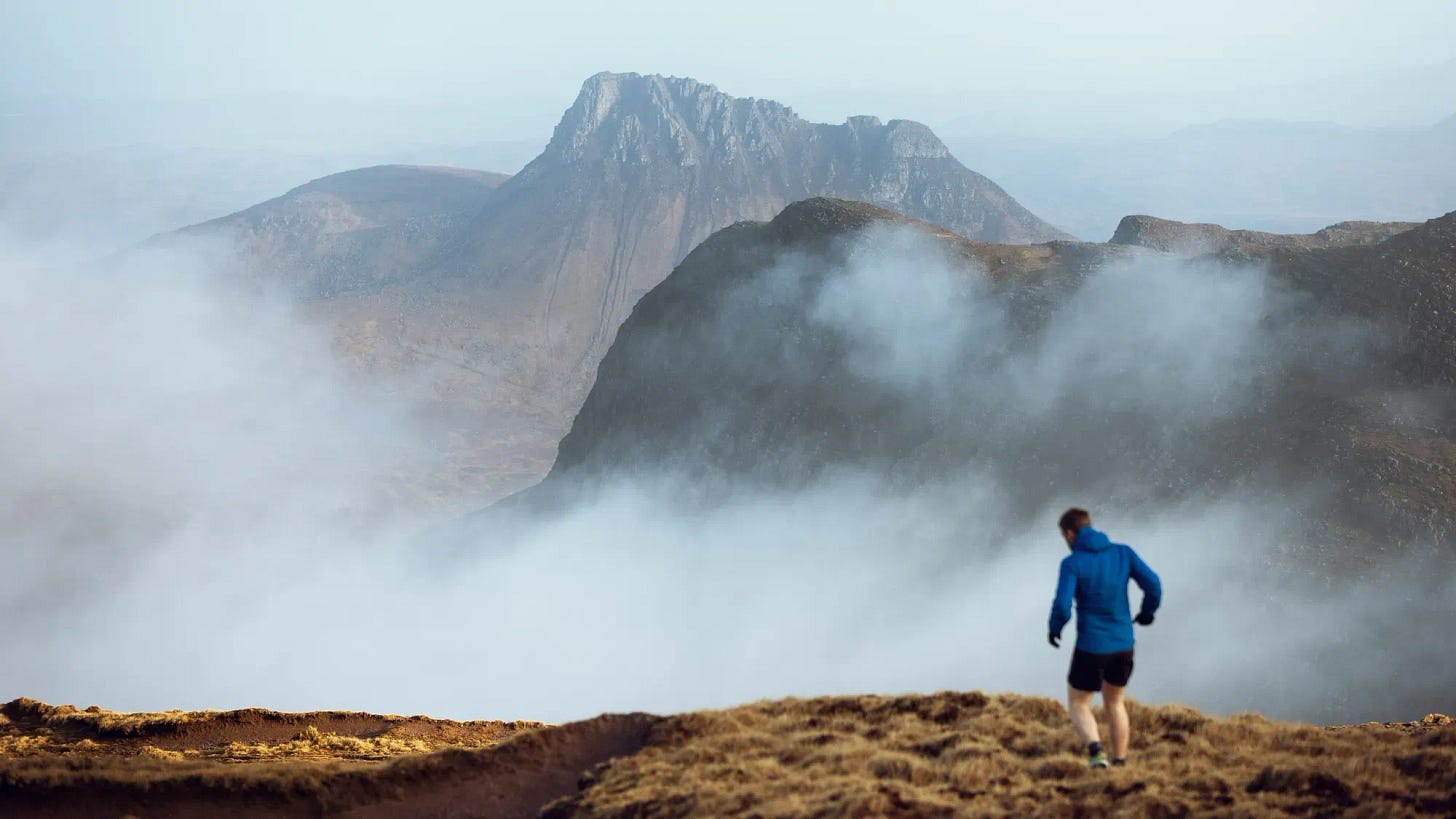 runner running in the mountains