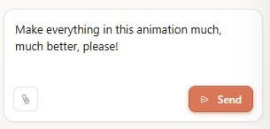 Freeform Claude Design chat requesting a broad visual change across the full animation.