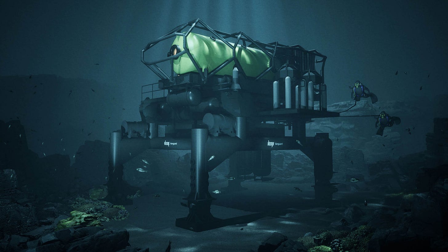 Vanguard external render with divers