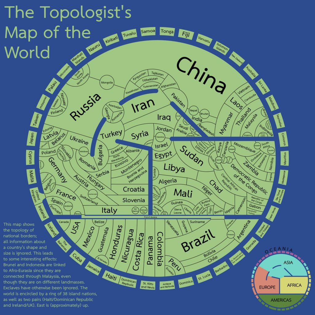 The topologists' map of the world The topologists' map of the world