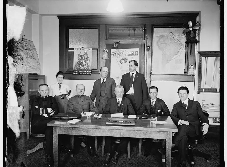 The censorship board. George Creel is seated at far right The censorship board. George Creel is seated at far right
