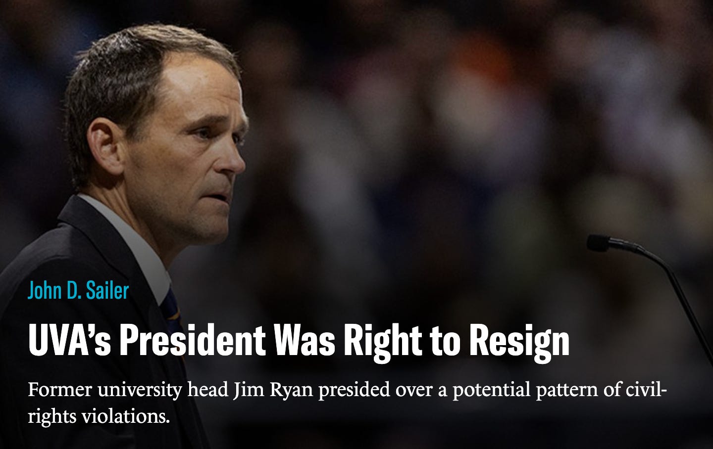 UVA’s President Was Right to Resign