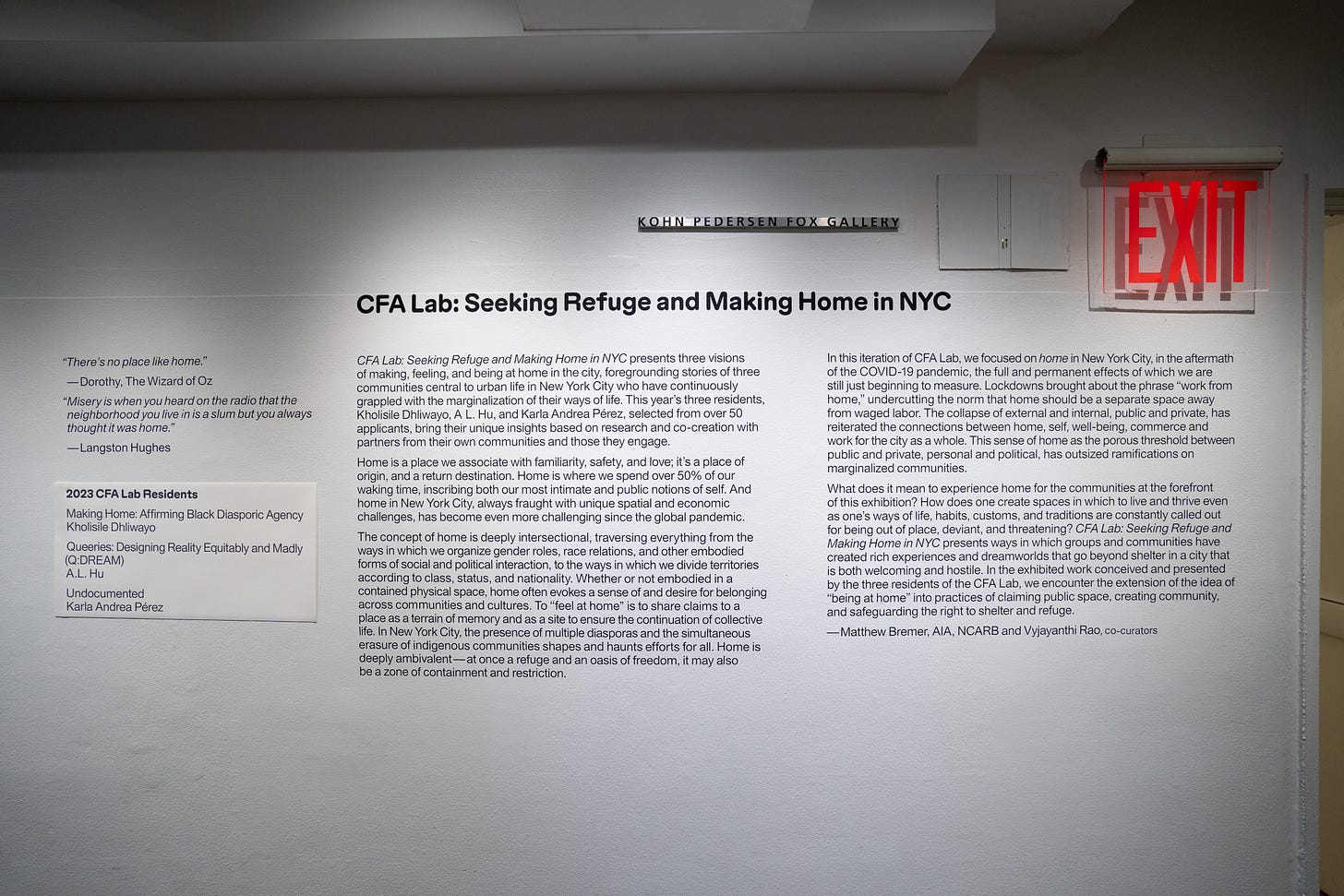 CFA Lab wall text