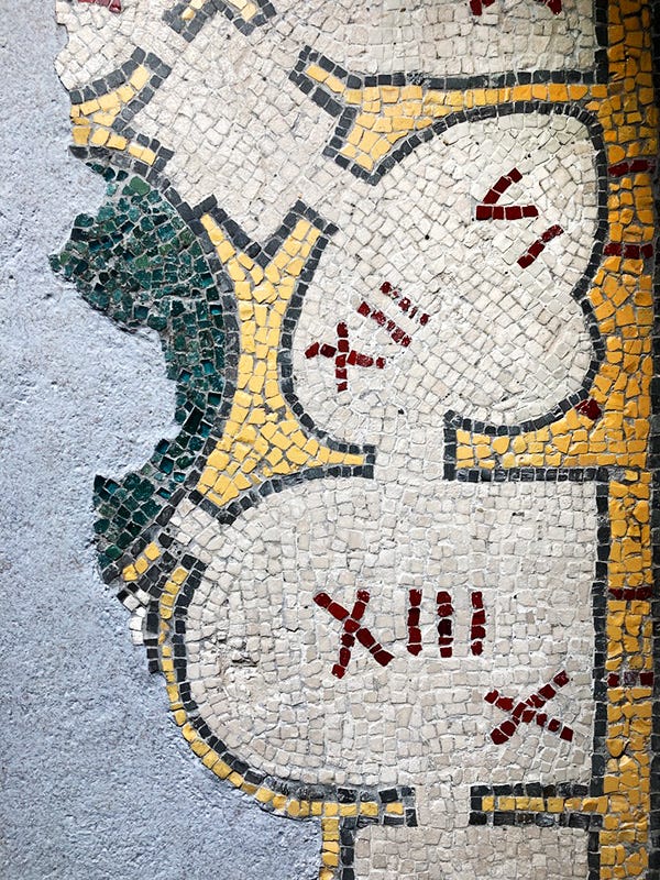 3rd Century mosaic of a floor plan in the Diocletian Baths, Rome