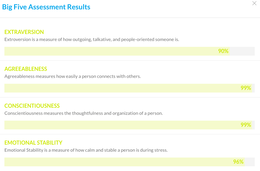 The Big Five Assessment The Big Five Assessment