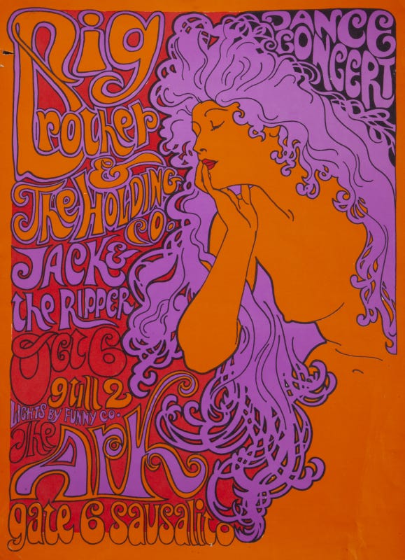 BIG BROTHER & THE HOLDING COMPANY ET AL. CONCERT POSTER