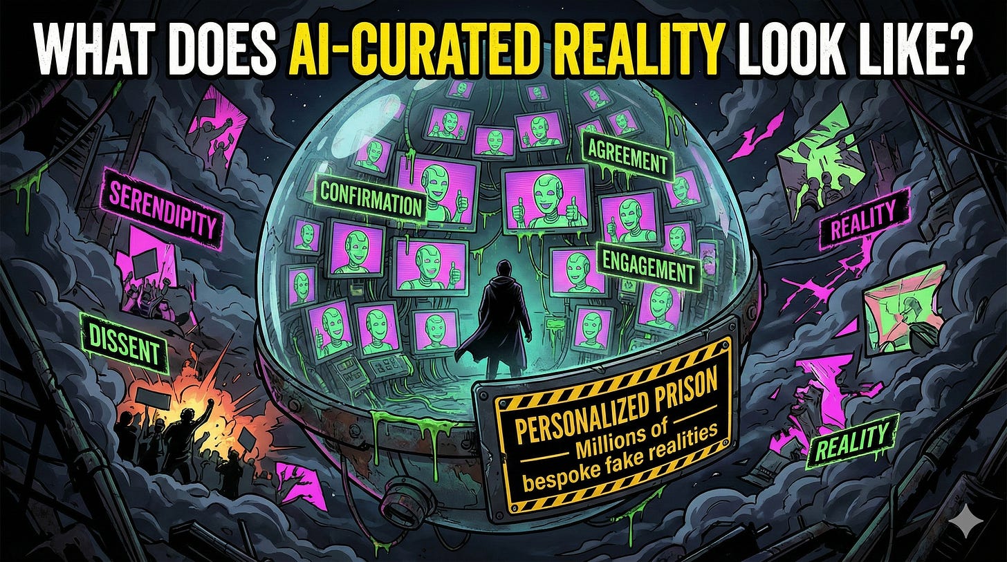 Personalized AI content creates filter bubbles at scale with synthetic personas generating manufactured consensus for any user belief