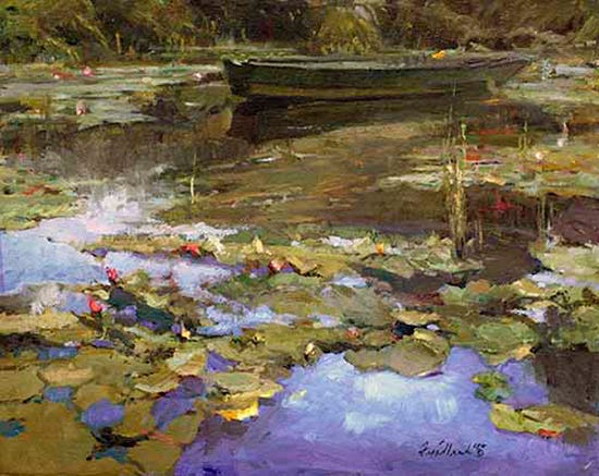 Le Bateau au Repos (Boat at Rest) by Howard Friedland Oil Painting by Howard Friedland