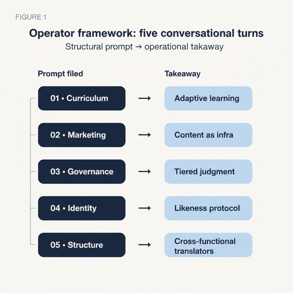 Figure 1: Operator framework — five conversational turns Figure 1: Operator framework — five conversational turns