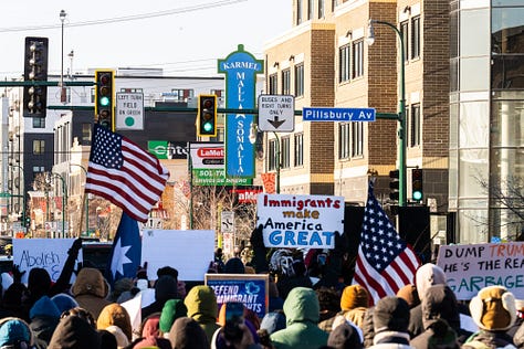 Protesters on East Lake Street