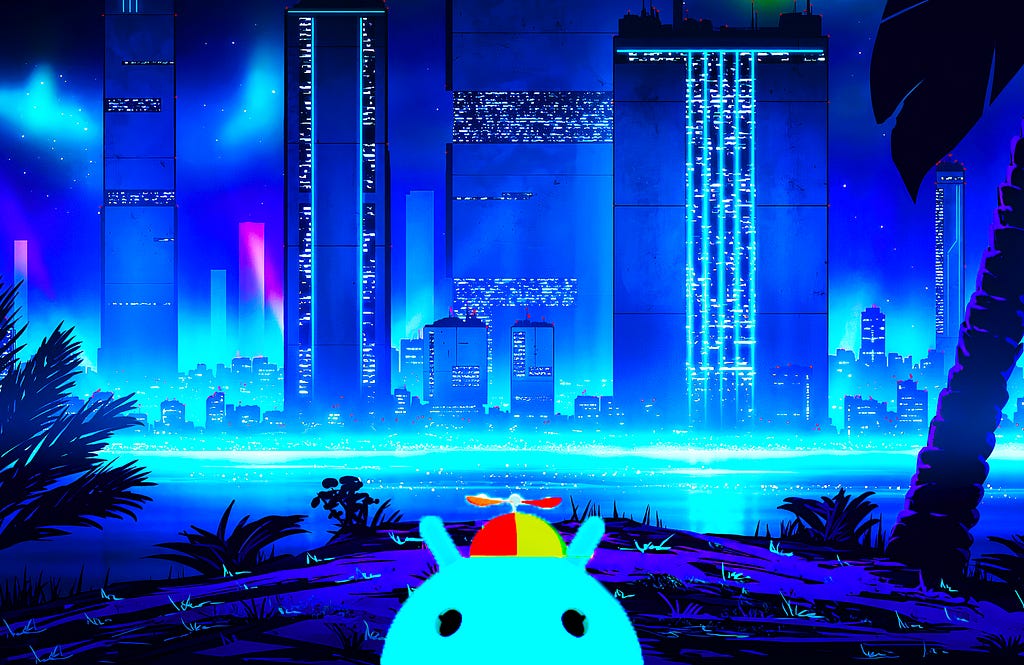 Blue droid banner Blue droid banner