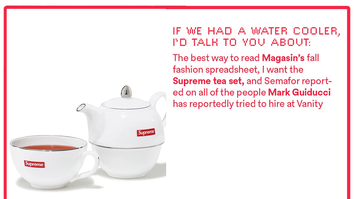 The Supreme tea set could solve male loneliness.