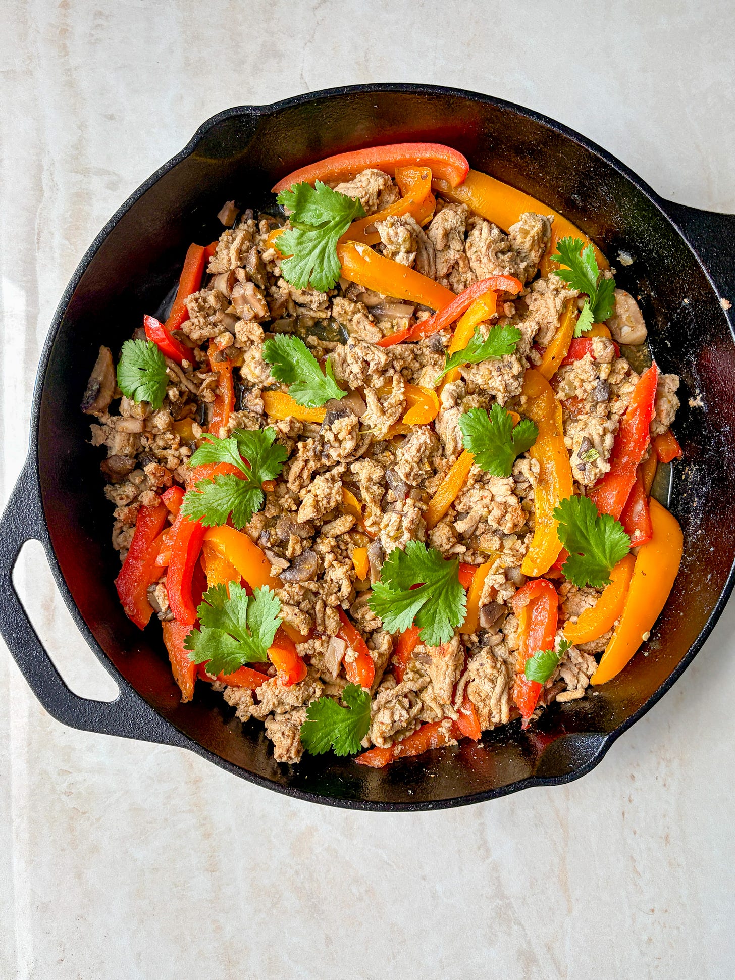 taco skillet in a cast-iron skillet