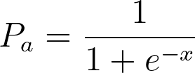 P_a = \frac{1}{1 + e^{-x}}