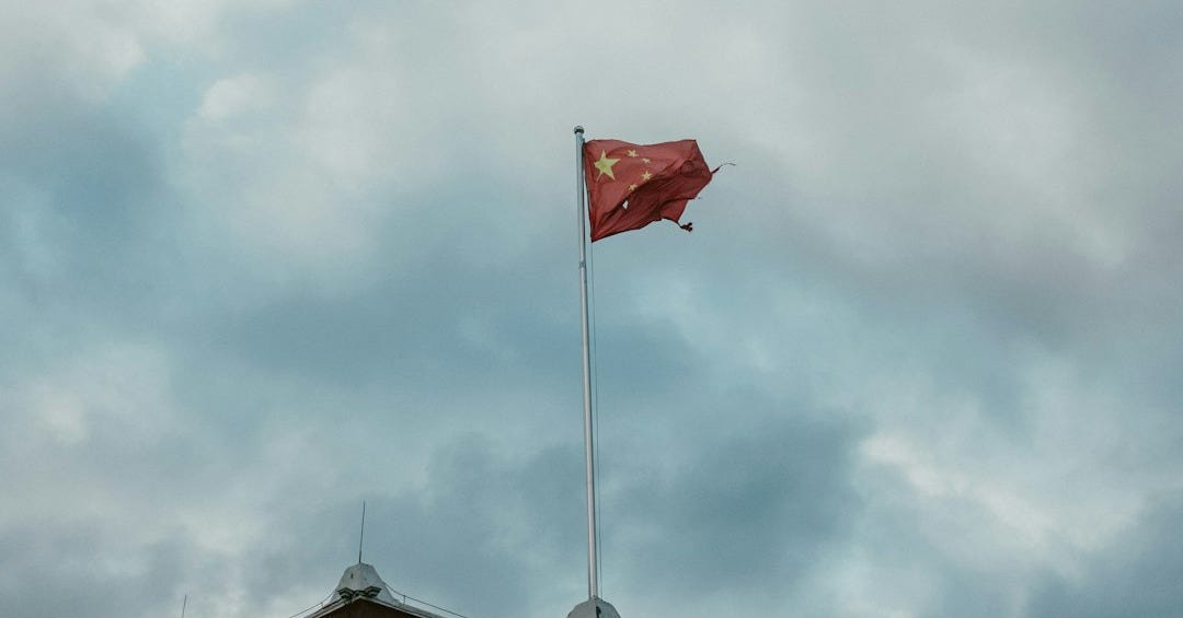 A building with a flag on top of it