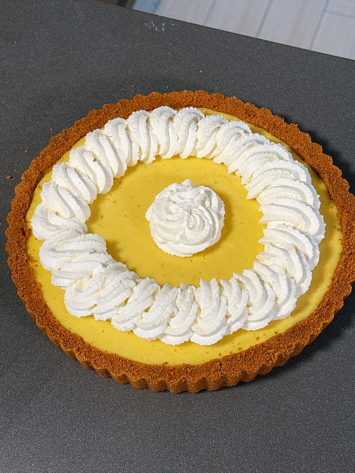 lime tart with whipped cream