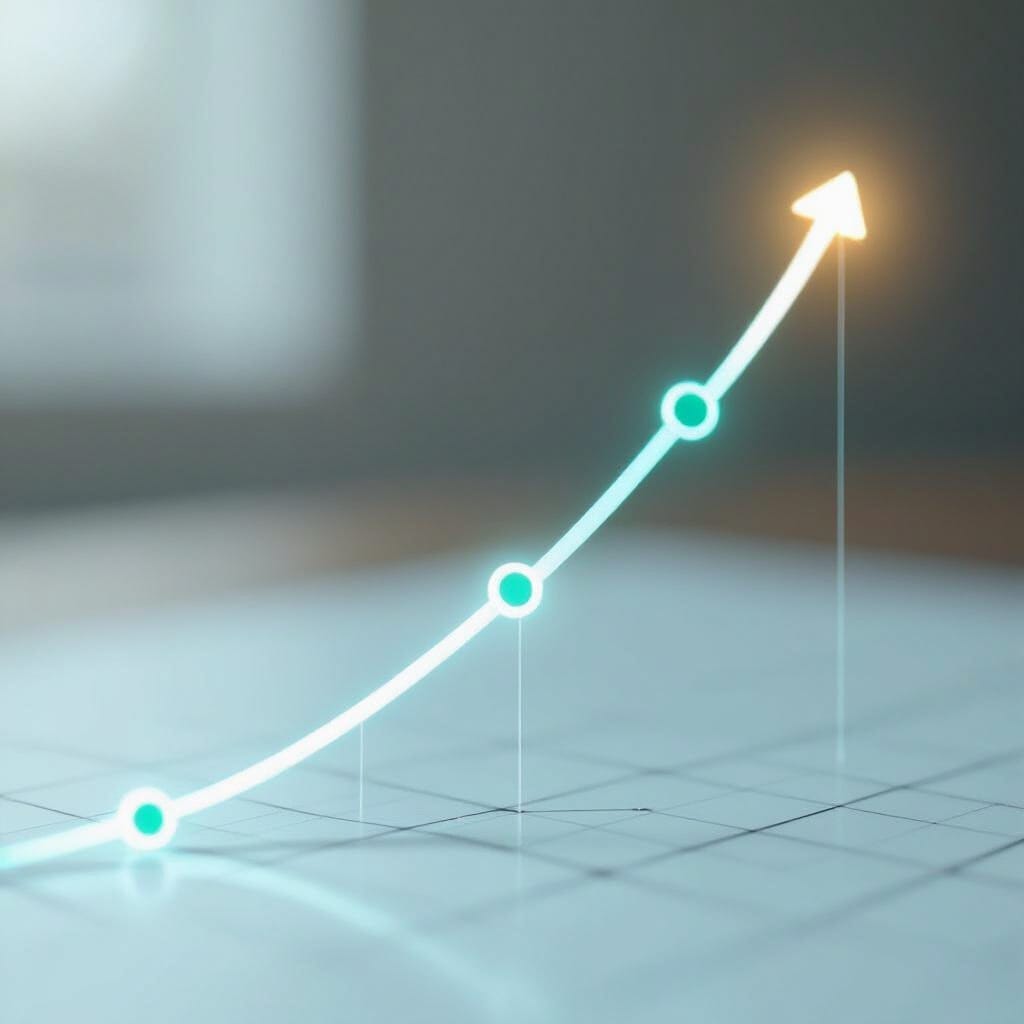 line graph moving up and to the right