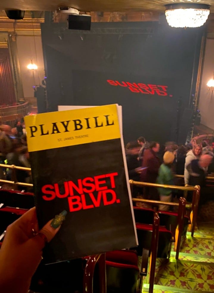 SUNSET BLVD Playbill and the closing screen