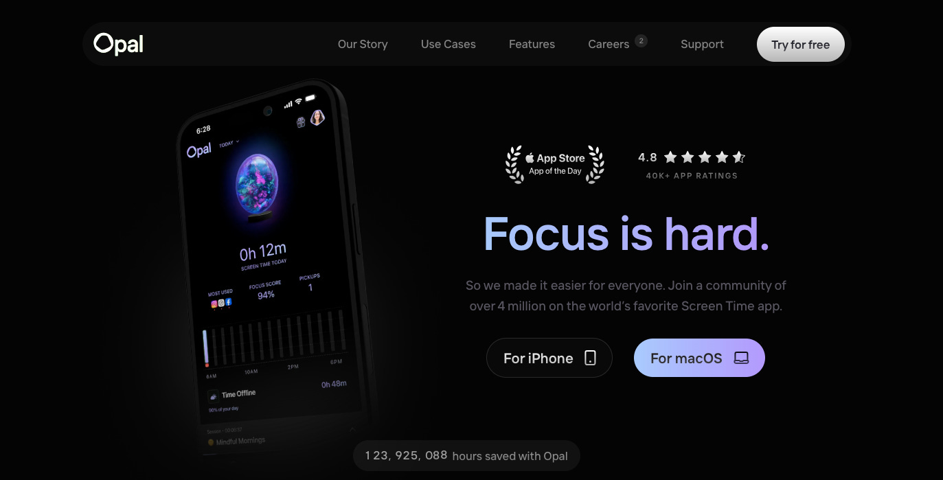 Opal app homepage Opal app homepage