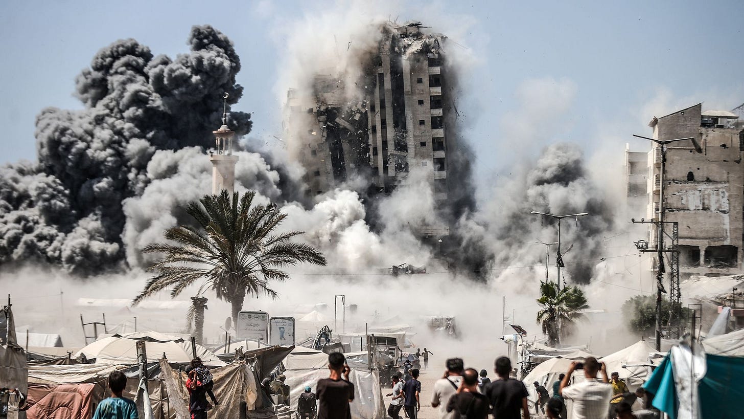 High-rise building in Gaza City collapses after an Israeli strike
