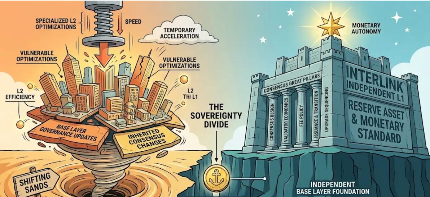 You can optimize on borrowed infrastructure. You cannot define legitimacy on it.