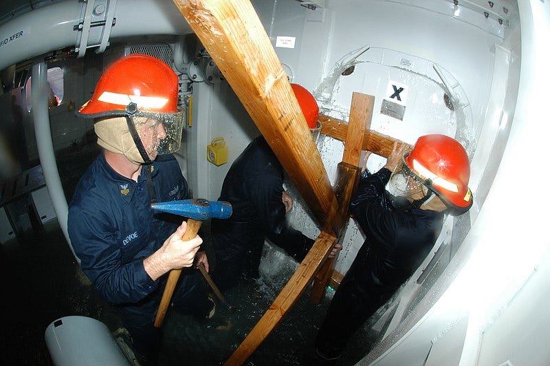 File:US Navy 091020-N-7498L-053 Sailors secure the K-type shoring during damage control training at the Center of Naval Engineering Learning Site Pearl Harbor.jpg