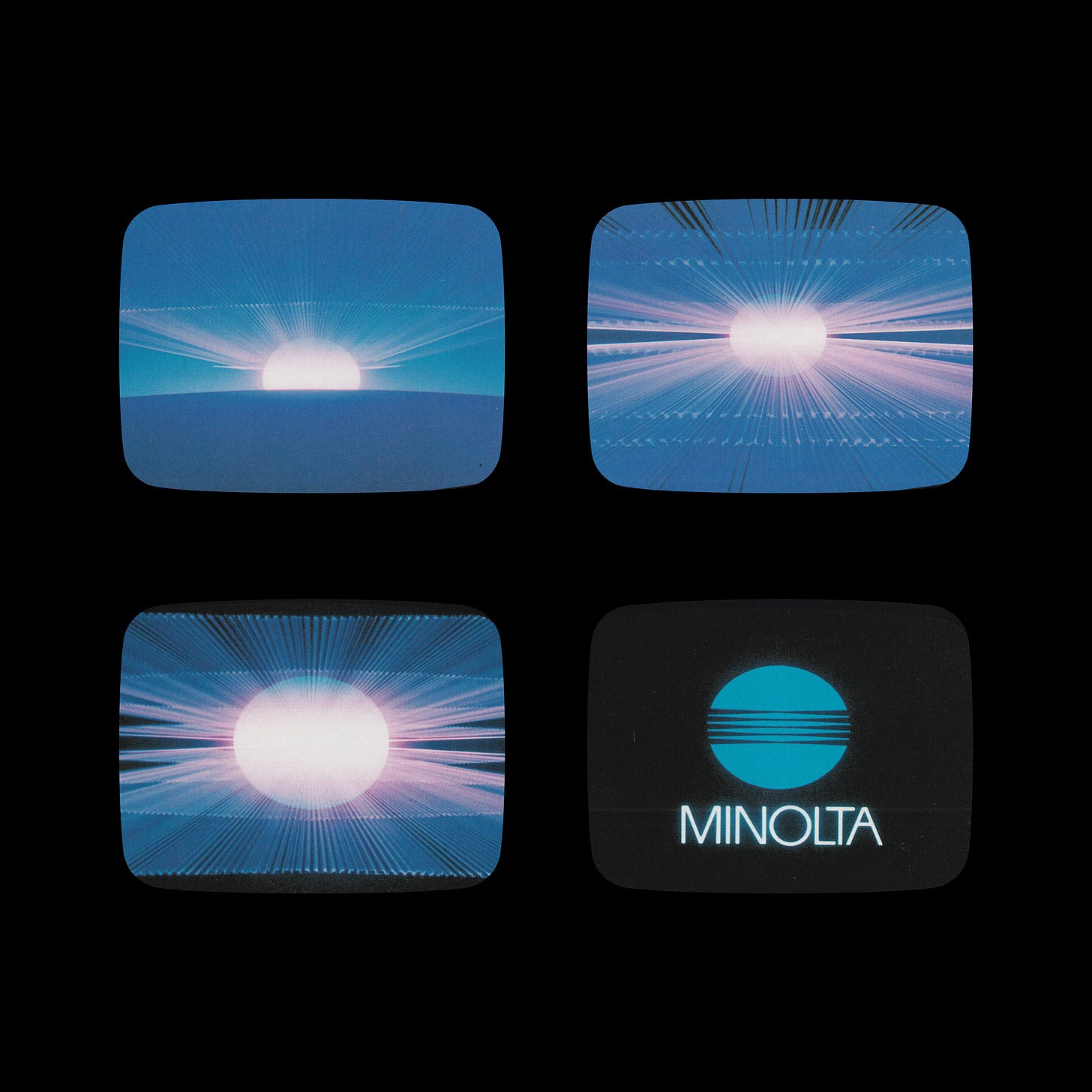 Minolta logo and advert by Saul Bass, 1980