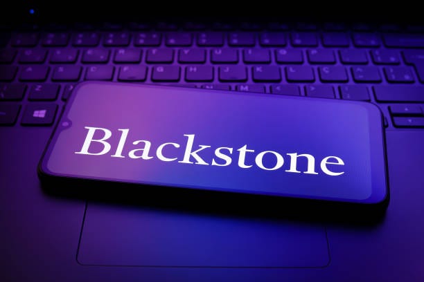 The Blackstone Group L.P. Logo appears on a smartphone screen in this illustration photo in Reno, United States, on December 30, 2024.