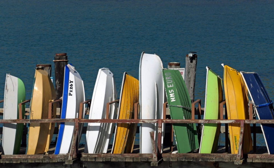 Free colorful boats stock photo