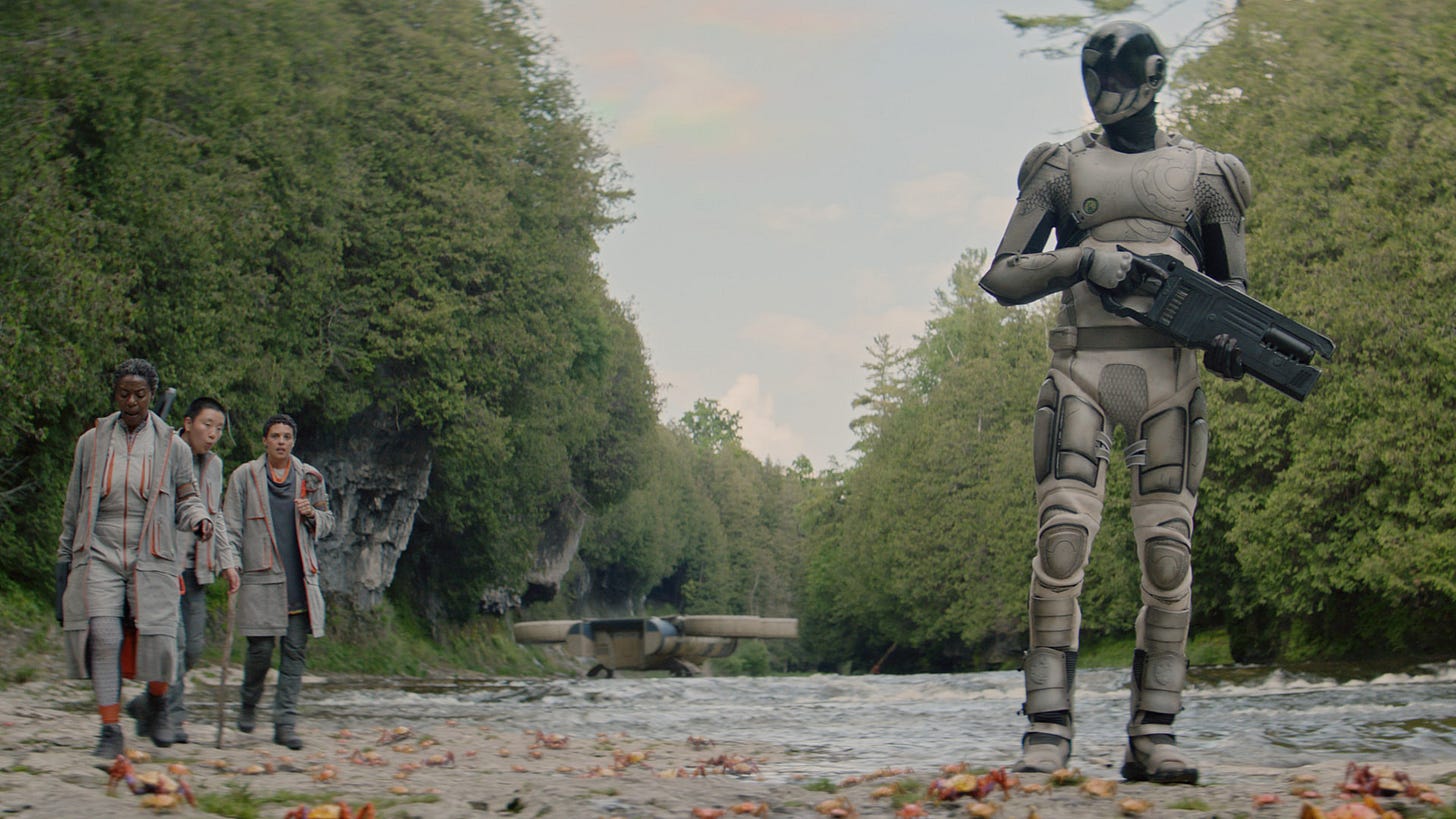 Noma Dumezweni, Sabrina Wu, Tattiawna Jones and Alexander Skarsgård in "Murderbot"