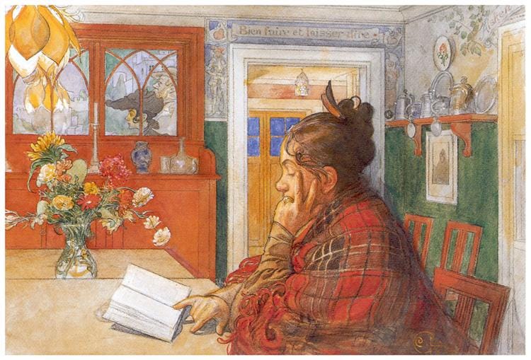 Karin reading, 1904 - Carl Larsson