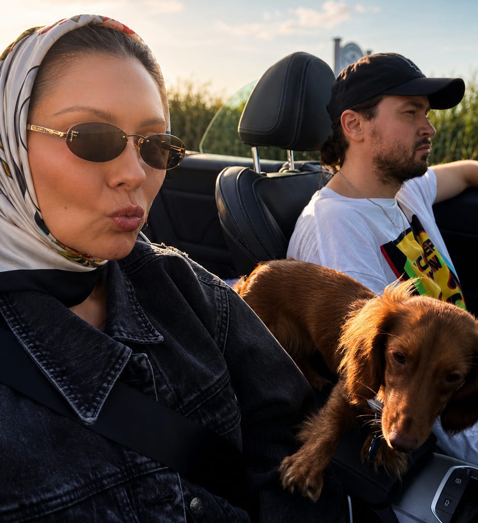Nicole and Nora, two miniature dachshunds, along for a car ride Nicole and Nora, two miniature dachshunds, along for a car ride