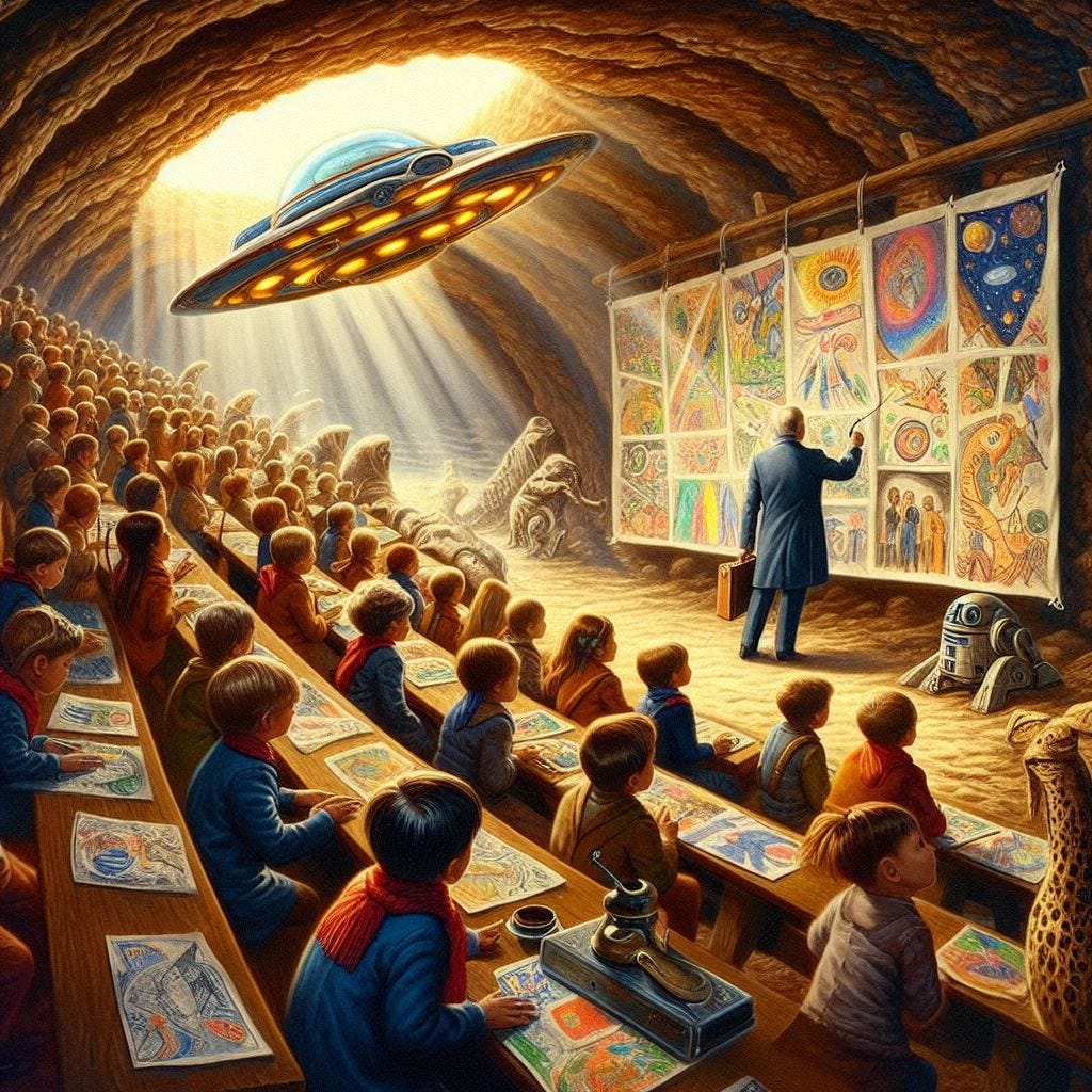 an archaeologist in the year 2525 discovers artwork done by schoolchildren in 1963