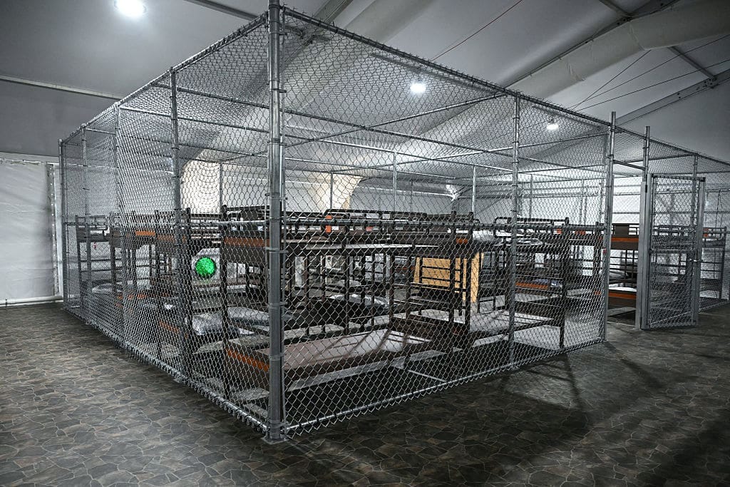Beds are seen inside a migrant detention center, dubbed Beds are seen inside a migrant detention center, dubbed