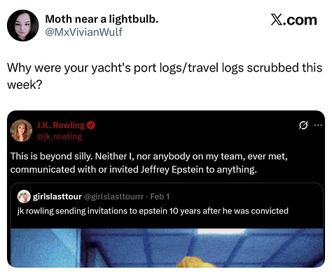 A selection of the various conspiracy theories concerning J.K. Rowling & Jeffrey Epstein