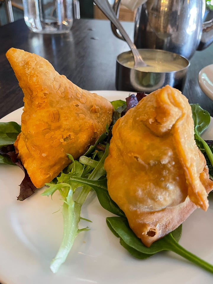 Vegetable Samosas at The Oven in Lincoln, Nebraska