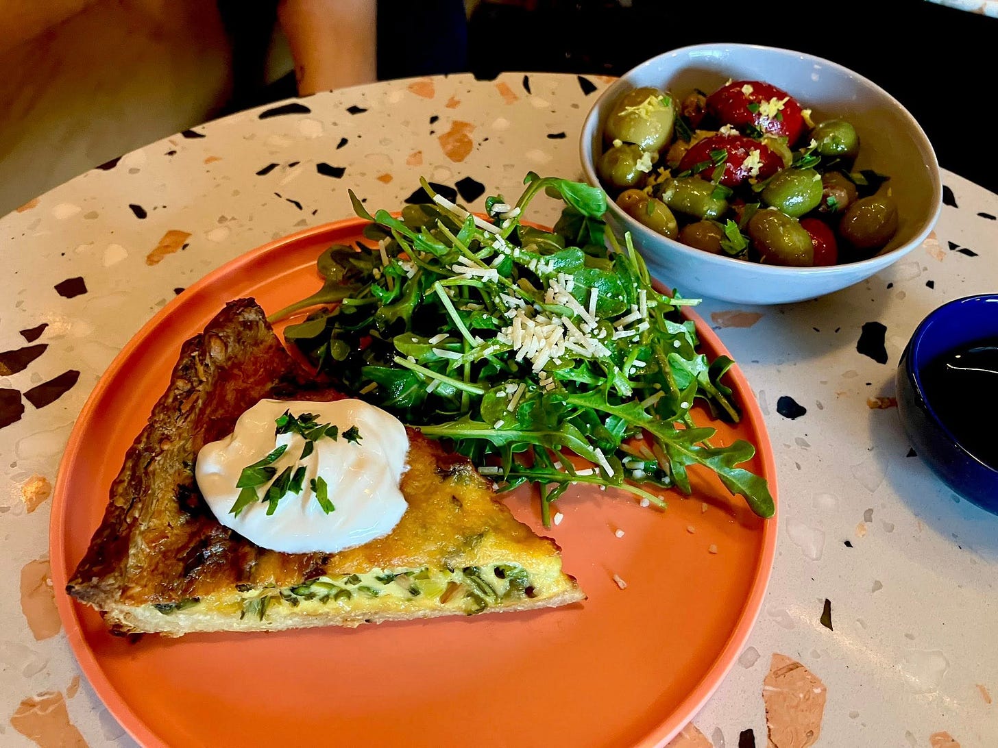 May be an image of omelet and poached egg