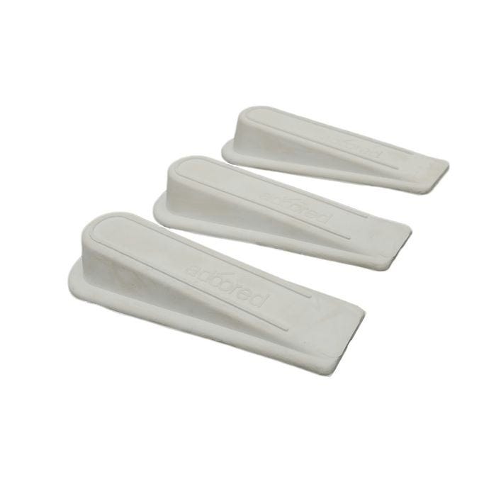 Adoored White Rubber Door Wedge - 3 Pack
