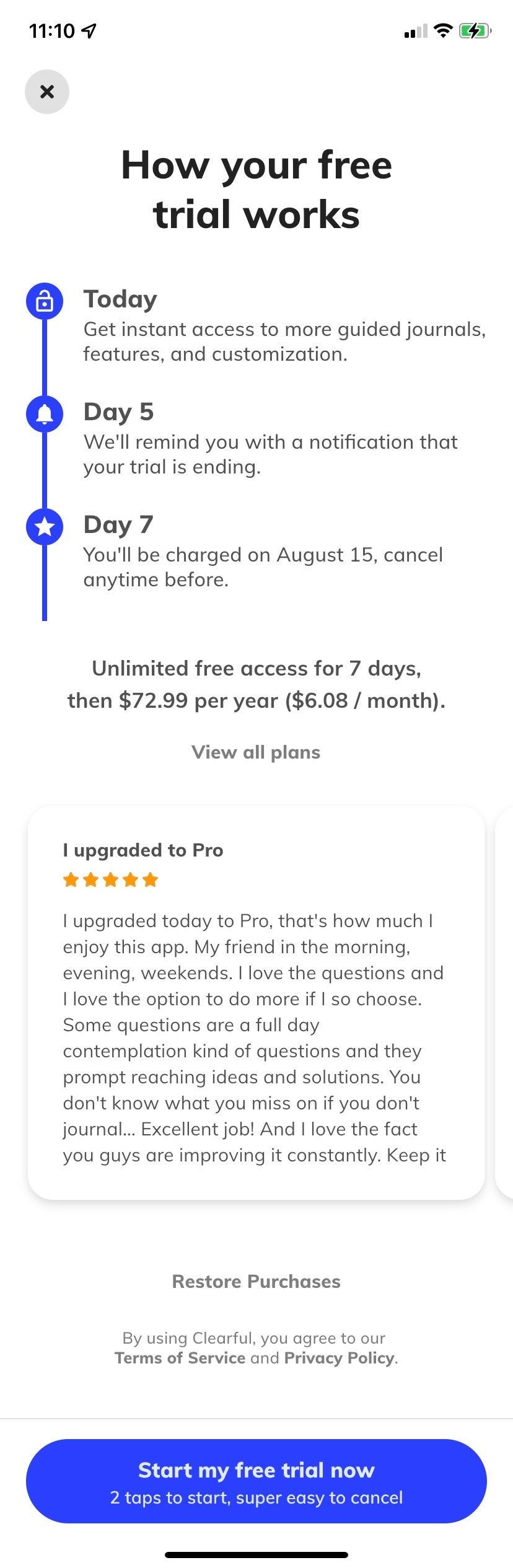 Experiment: Free-trial Timeline Page vs. Long-form Feature/Benefit Page