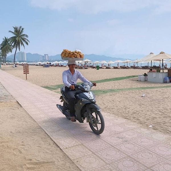 A beach vendor in Nha Trang.
