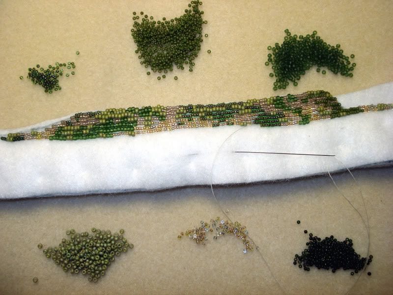 U.S. Military M1 Abrams main battle tank camoflauge bead embroidery project U.S. Military M1 Abrams main battle tank camoflauge bead embroidery project