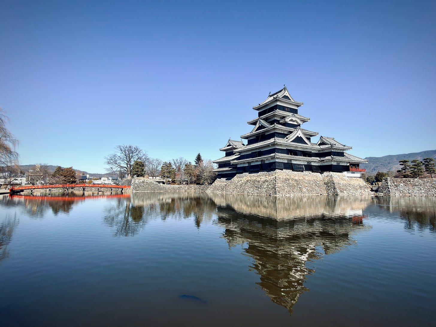 Matsomoto Castle - with bridge and moat.