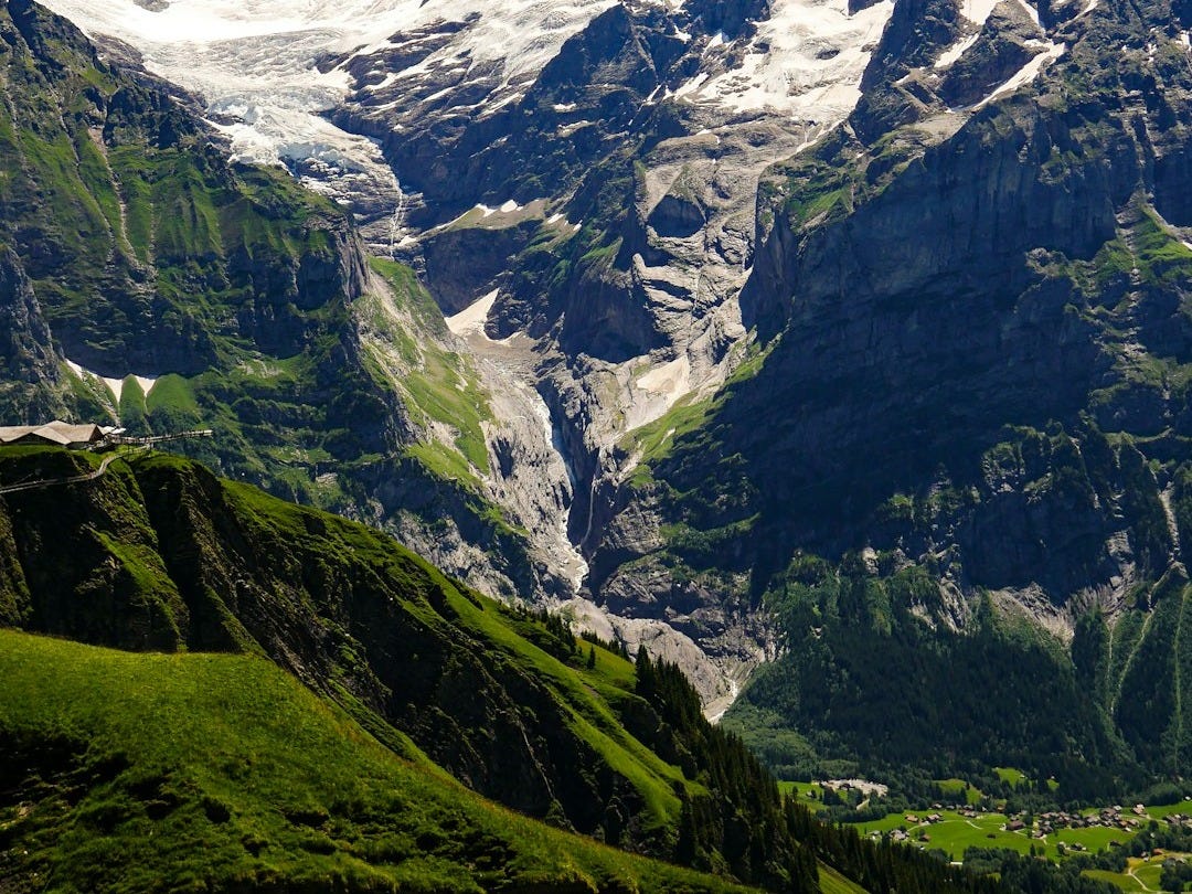 a mountain with snow