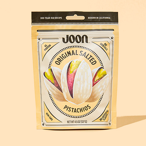 Joon pistachios in three flavors: original, salt & pepper, and dill. Available in Purple Carrot's Grocery.