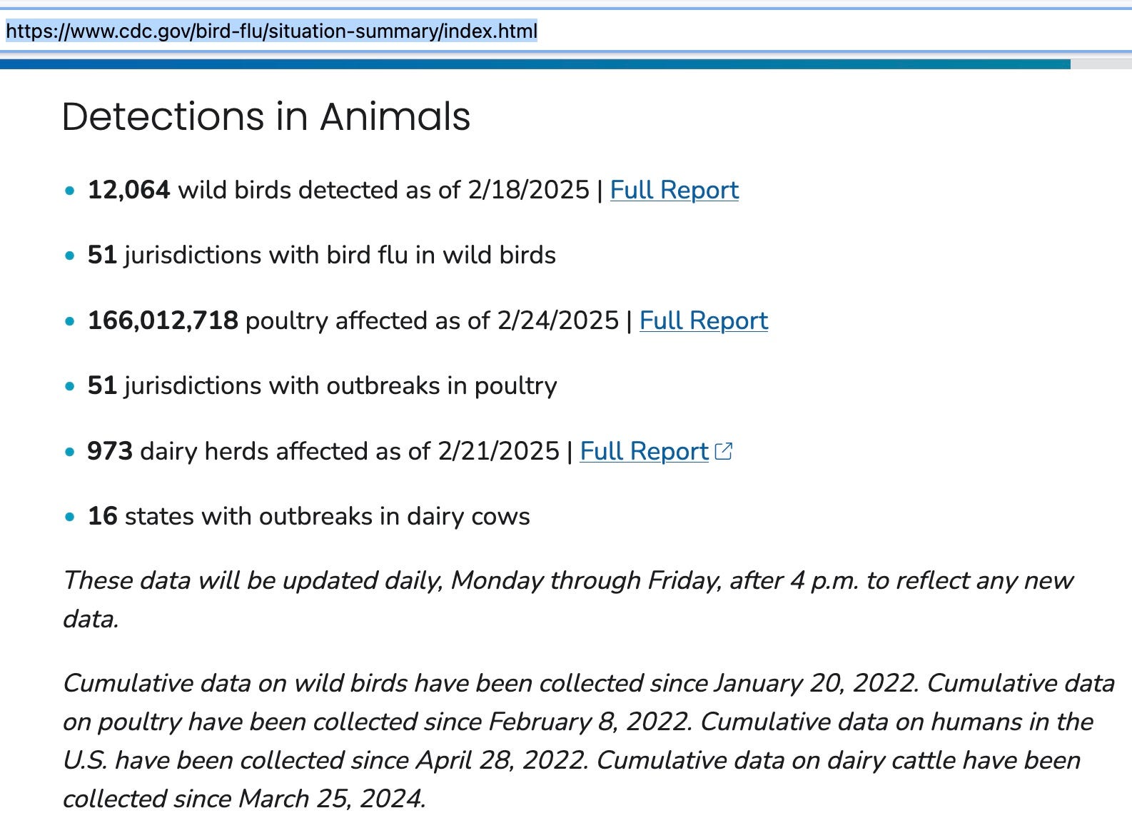 Today is Monday. 3 million birds were culled over the weekend.